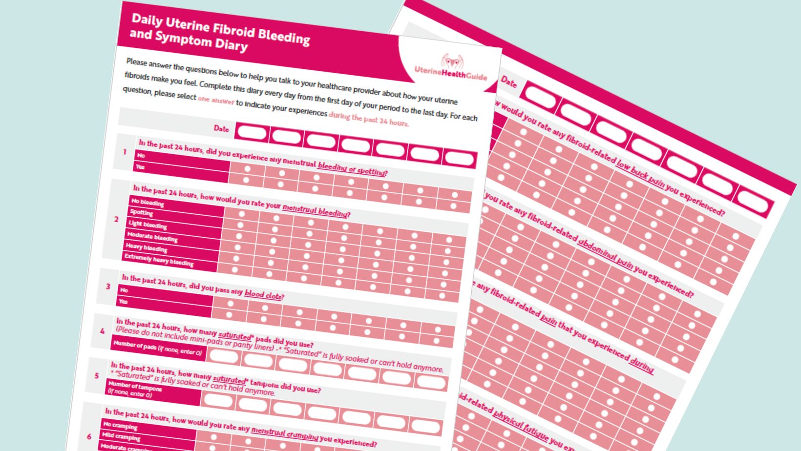 Daily Uterine Fibroid Bleeding and Symptom Diary